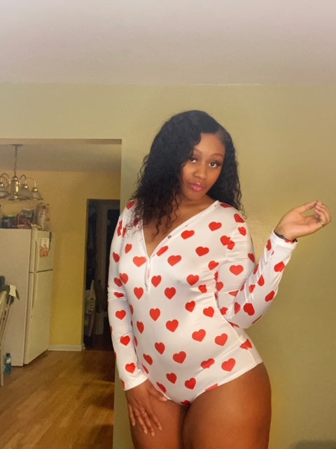 Sexy Women's Valentine's Day Bodysuit Onesie
